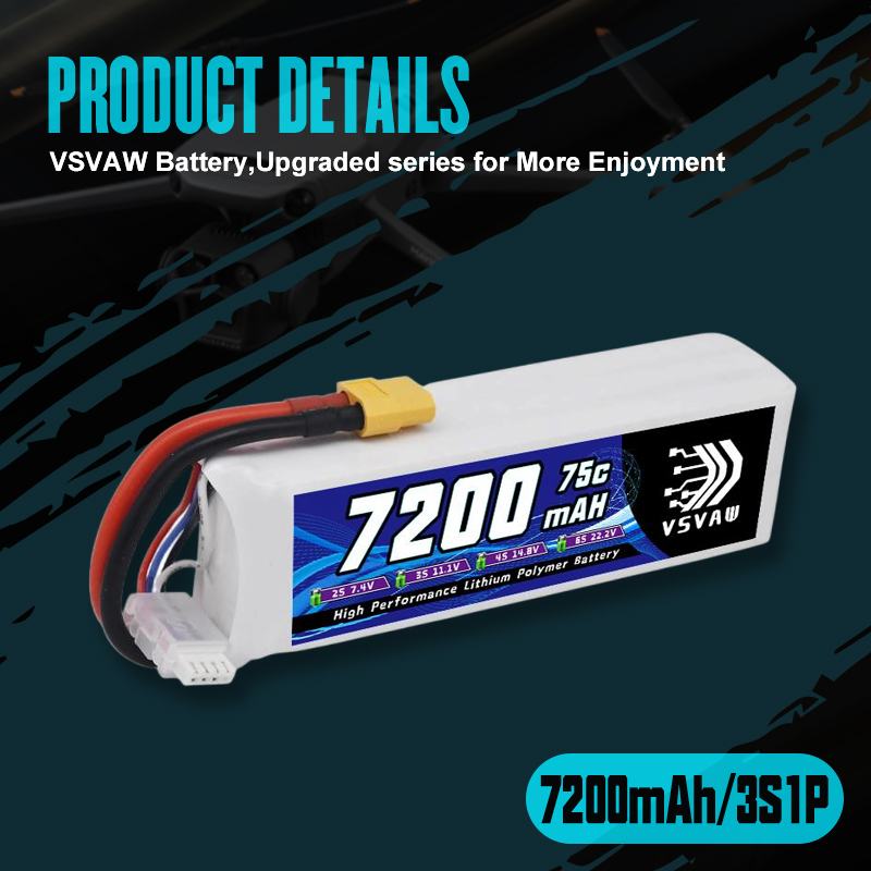VSVAW 3S Lipo Pil 11.1V 7200ma - Drone Battery 3S incelemesi ve fiyatı