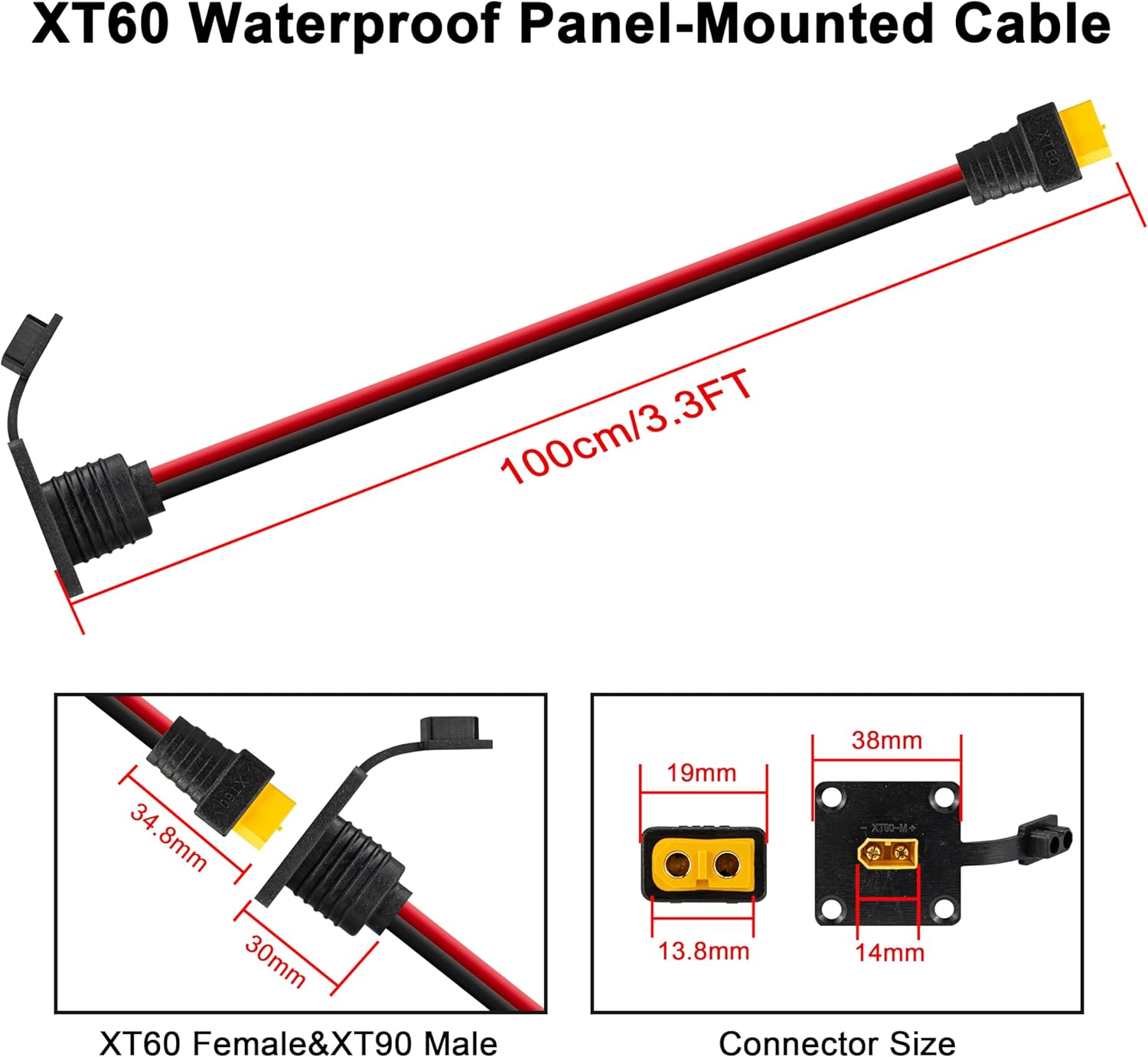JMUYTOP 3FT 12AWG XT60 Panel M - Drone Battery Connector incelemesi ve fiyatı